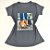Camiseta Feminina T-Shirt Cinza Escuro com Strass Estampa Scarpin de Onça - Imagem 1
