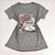 Camiseta Feminina T-Shirt Cinza Mescla com Strass Estampa Look Luxo Rose - Imagem 1