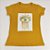 Camiseta Feminina T-Shirt Mostarda com Strass Estampa Olho Grego Dourado - Imagem 4