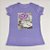 Camiseta Feminina T-Shirt Lilás com Strass Estampa Look Luxo Lilás - Imagem 4