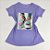 Camiseta Feminina T-Shirt Lilás com Strass Estampa Tênis Glamour Rosa - Imagem 1