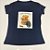 Camiseta Feminina T-Shirt Marinho com Strass Estampa Ursinho Good Morning Café - Imagem 4