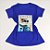 Camiseta Feminina T-Shirt Azul Royal com Strass Estampa Gatinho Casaco Azul - Imagem 1