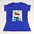 Camiseta Feminina T-Shirt Azul Royal com Strass Estampa Gatinho Casaco Azul - Imagem 4