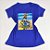 Camiseta Feminina T-Shirt Azul Royal com Strass Estampa Olho Grego Praia - Imagem 1