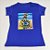Camiseta Feminina T-Shirt Azul Royal com Strass Estampa Olho Grego Praia - Imagem 4