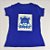 Camiseta Feminina T-Shirt Azul Royal com Strass Estampa Onça Jungle Azul - Imagem 4