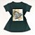 Camiseta Feminina T-Shirt Verde Escuro com Strass Estampa Bolsa de Zebra Luxo - Imagem 1