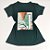 Camiseta Feminina T-Shirt Verde Escuro com Strass Estampa Tênis Zebra em Verde - Imagem 1