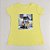 Camiseta Feminina T-Shirt Amarelo Bebê com Strass Estampa Gato Boxe - Imagem 4