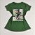 Camiseta Feminina T-Shirt Verde Militar com Strass Estampa Tênis Verde Militar - Imagem 1