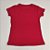 Camiseta Feminina T-Shirt Vermelho com Strass Estampa Lisa - Imagem 2