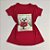 Camiseta Feminina T-Shirt Vermelho com Strass Estampa Cachorro Fofo Vermelho - Imagem 1