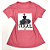 Camiseta Feminina T-Shirt Rosa Escuro Estampa Mulher Vestido - Imagem 1