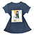 Camiseta Feminina T-Shirt Azul Marinho Estampa Tênis Preto - Imagem 1