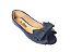 Sapatilha Peep Toe Azul Marinho Laço Grande - Imagem 1