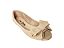 Sapatilha Peep Toe Bege Laço Grande - Imagem 1