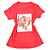 Camiseta Feminina T-Shirt Coral Bolsa e Sapato - Imagem 1