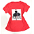 Camiseta Feminina T-Shirt Coral Mulher Vestido Preto - Imagem 1