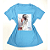 Camiseta Feminina T-Shirt Azul Claro Mulher Trança - Imagem 1