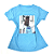 Camiseta Feminina T-Shirt Azul Claro Mulher Jeans - Imagem 1
