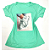 Camiseta Feminina T-Shirt Verde Bebê Tênis Branco - Imagem 1