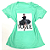 Camiseta Feminina T-Shirt Verde Bebê Mulher Vestido Preto - Imagem 1