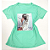 Camiseta Feminina T-Shirt Verde Bebê Mulher Trança - Imagem 1