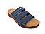 Sandália Papete Confort Azul Marinho Ortopédica com Tiras em Velcro - Imagem 1