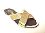 Rasteira Luxo Dourada X com Brilho Strass - Imagem 1