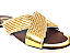 Rasteira Luxo Dourada X com Brilho Strass - Imagem 2