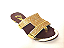 Rasteira Luxo Dourada com Brilho e Strass - Imagem 1