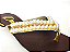 Rasteira Luxo Dourada Tirinha Pérolas e Brilho Strass - Imagem 2