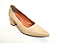 Scarpin Bege Clássico Salto Grosso Baixo 5 cm - Imagem 1