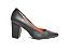 Scarpin Preto Clássico Salto Grosso Alto 8 cm - Imagem 2