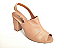 Sandália Chanel Nude Clássica Salto Grosso Alto 8 cm - Imagem 1