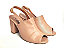 Sandália Chanel Nude Clássica Salto Grosso Alto 8 cm - Imagem 3