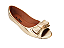 Sapatilha Peep Toe Dourado Ouro Velho com Laço - Imagem 1