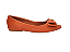 Sapatilha Peep Toe Marrom Caramelo com Laço - Imagem 3