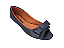 Sapatilha Peep Toe Azul Marinho com Laço - Imagem 1