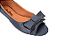 Sapatilha Peep Toe Azul Marinho com Laço - Imagem 2