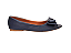 Sapatilha Peep Toe Azul Marinho com Laço - Imagem 3