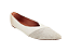 Sapatilha Alongada Creme Off White Recorte em V com Bico Juta Palha - Imagem 1