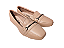 Sapatilha Bico Quadrado Mocassim Nude com Fivela - Imagem 3
