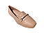 Sapatilha Bico Quadrado Mocassim Nude com Fivela - Imagem 1