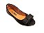 Sapatilha Peep Toe Preta com Laço Preto - Imagem 1