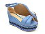 Sandália Soft Azul Safira Flatform Tricot Acolchoada 8 cm - Imagem 6