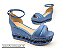 Sandália Soft Azul Safira Flatform Tricot Acolchoada 8 cm - Imagem 1