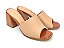 Tamanco Soft Nude Antique e Whisky Croco Verniz Salto Bloco Flare 8 cm - Imagem 4