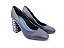 Scarpin Soft Azul Marinho Navy Salto Bloco Tons de Azul 8 cm - Imagem 6